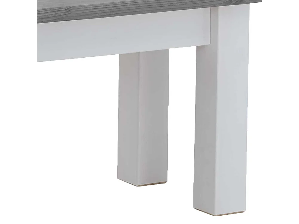 Eßzimmerbank Massivholz in Kiefer Grau und Weiß 46 cm hoch