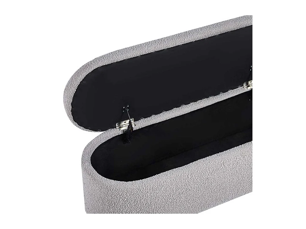 Bettbank mit Truhe Boucle in Taupe Vierfußgestell aus Metall