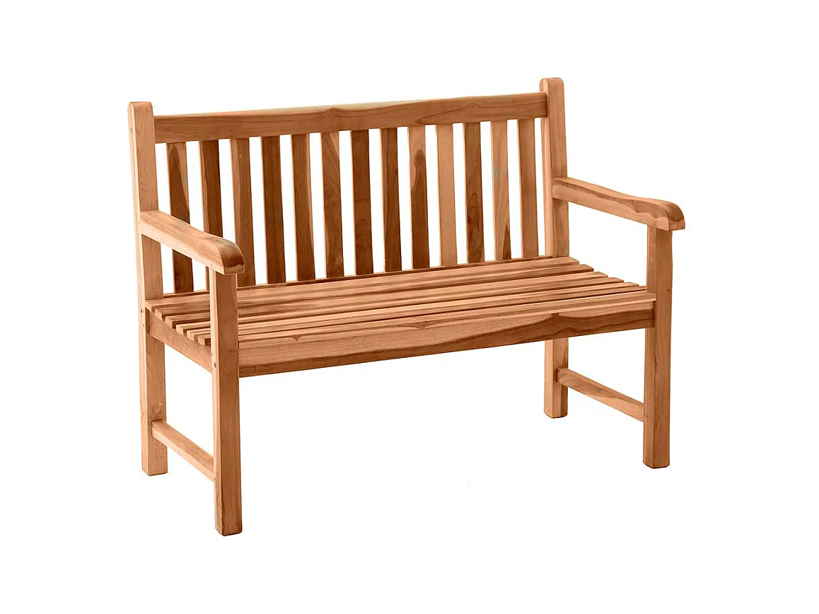 Balkonbank aus Teak Massivholz naturbelassen