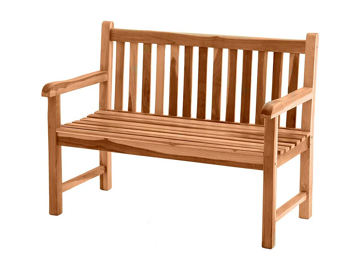 Balkonbank aus Teak Massivholz naturbelassen