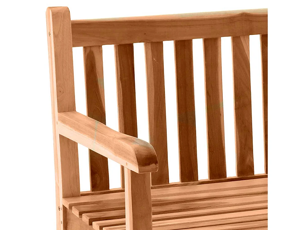 Balkonbank aus Teak Massivholz naturbelassen