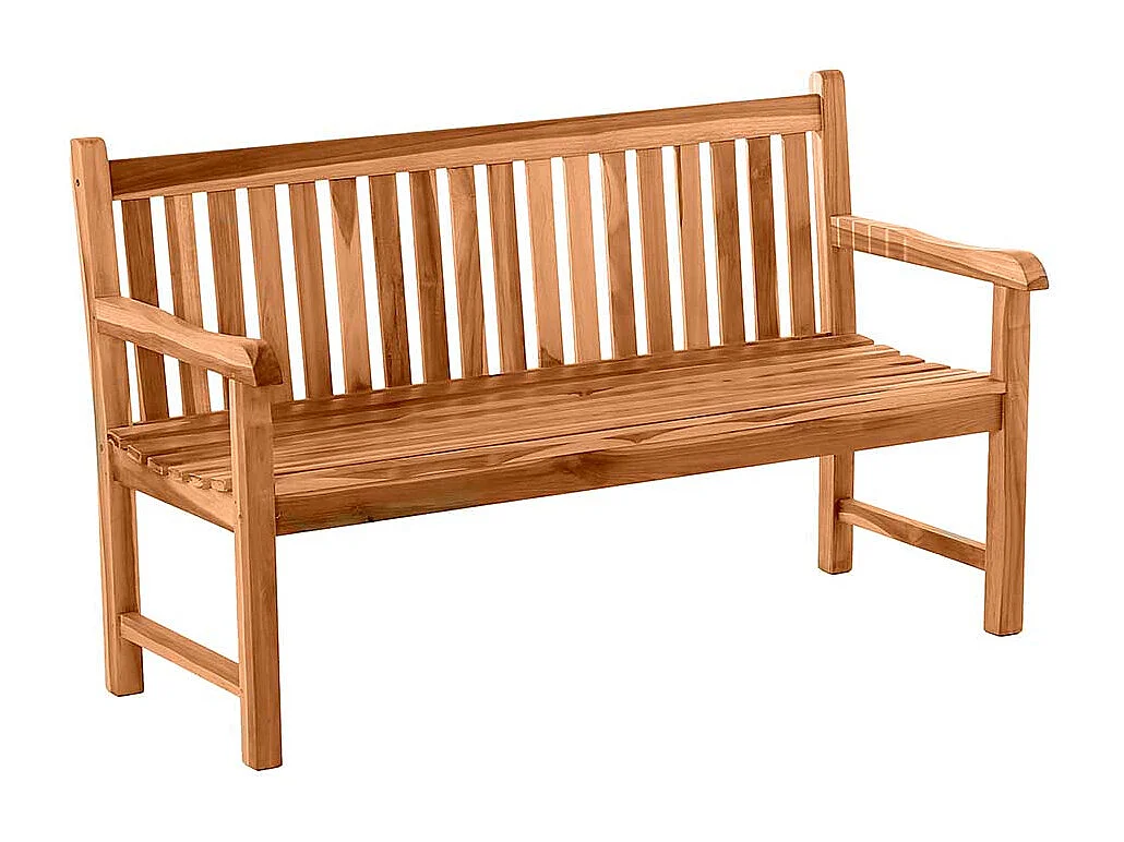 Balkonbank aus Teak Massivholz naturbelassen