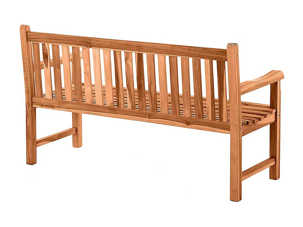 Balkonbank aus Teak Massivholz naturbelassen