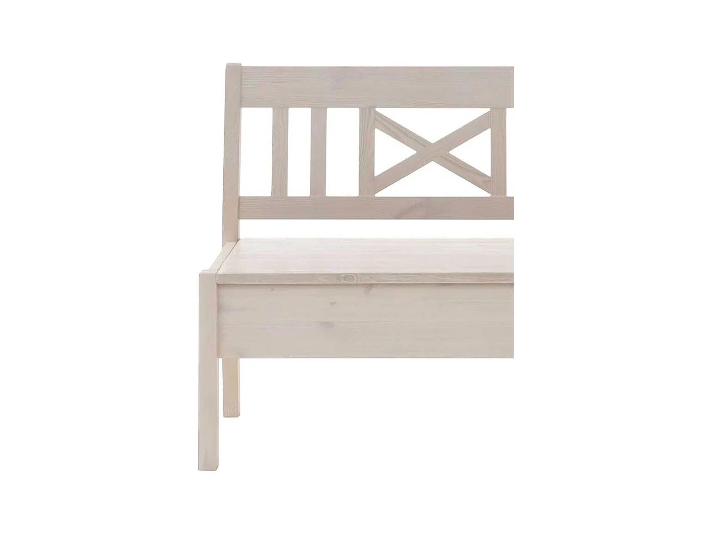 Landhaus Sitzbank mit Stauraum Weiß Kiefer massiv