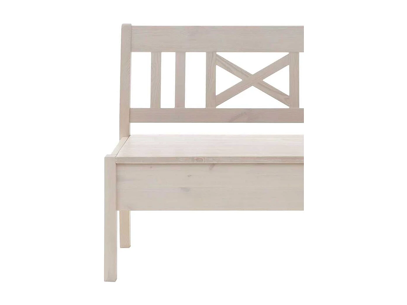 Landhaus Sitzbank mit Stauraum Weiß Kiefer massiv