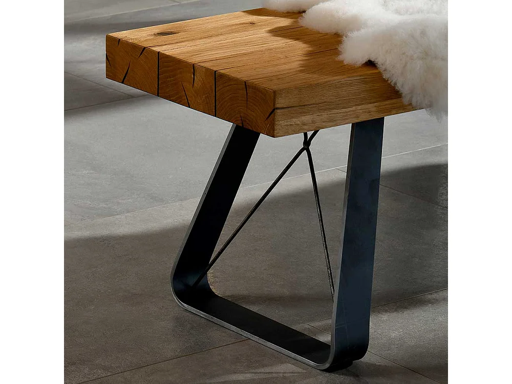 Esszimmerbank mit Metall-Bügelgestell Industrial Style