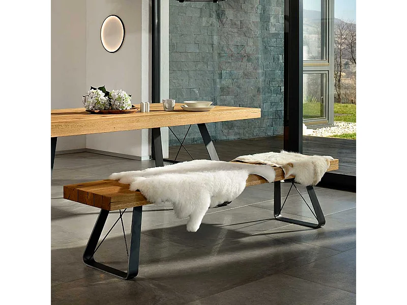 Esszimmerbank mit Metall-Bügelgestell Industrial Style