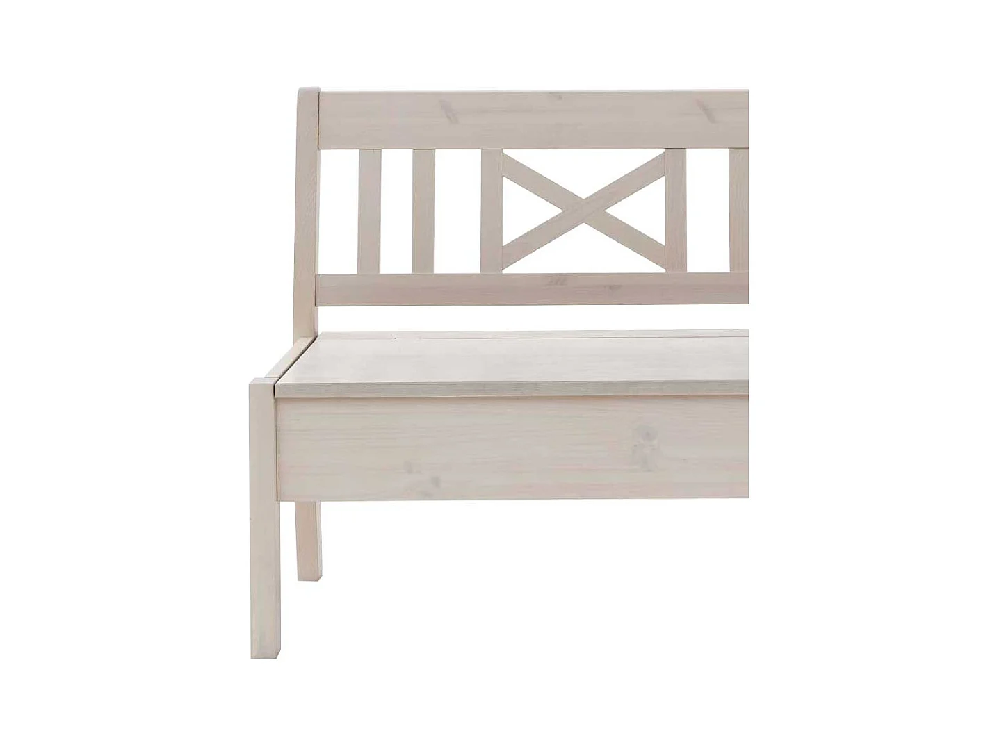 Holzbank mit Stauraum Weiß Kiefer massiv