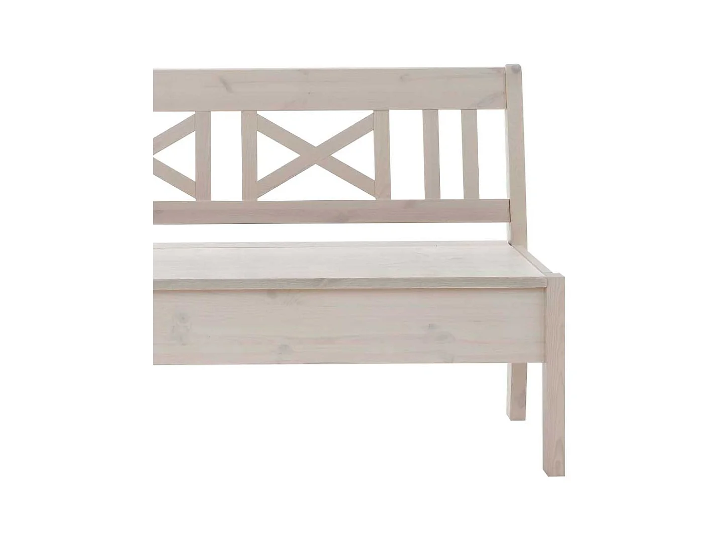 Holzbank mit Stauraum Weiß Kiefer massiv