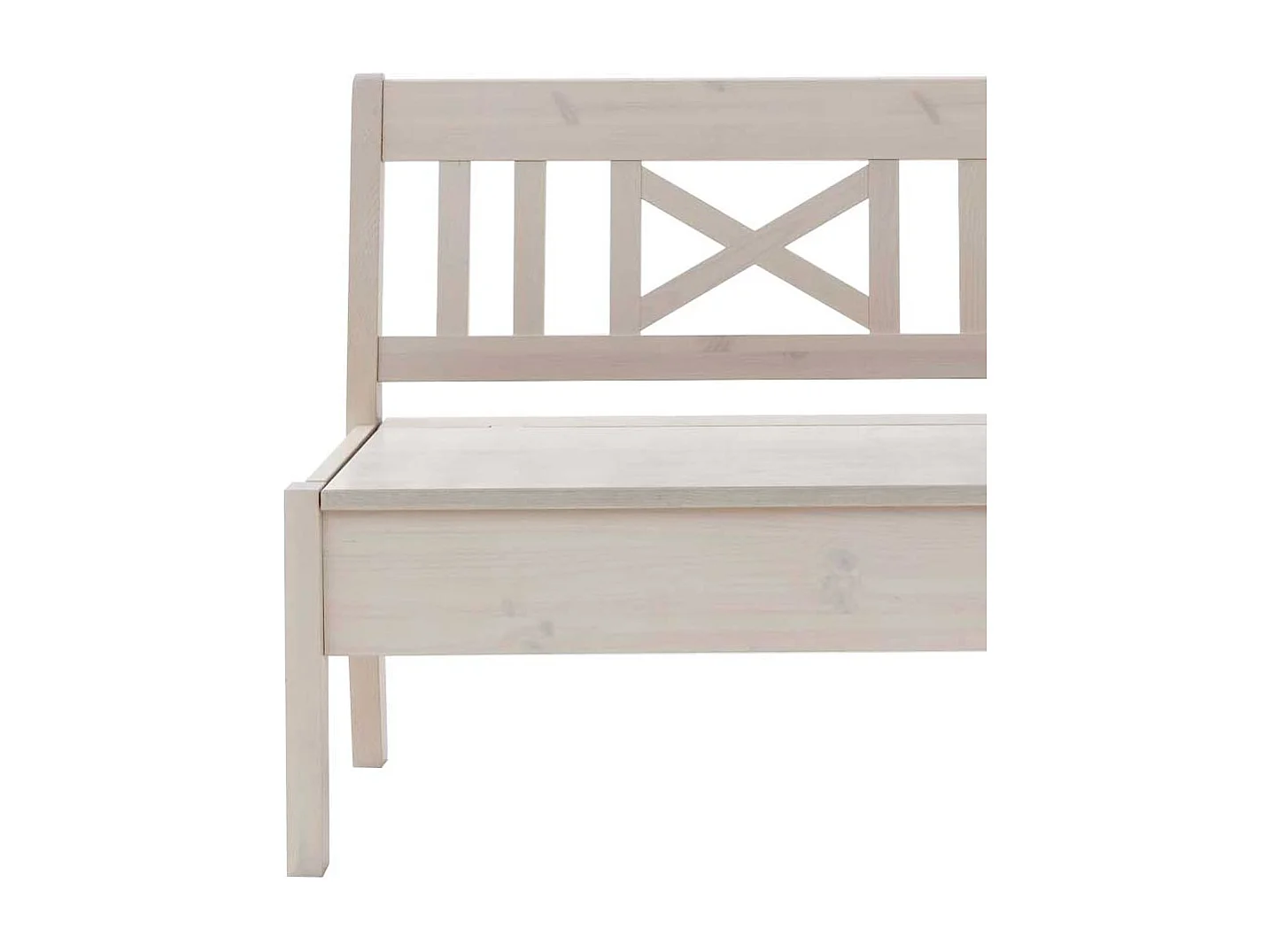 Holzbank mit Stauraum Weiß Kiefer massiv