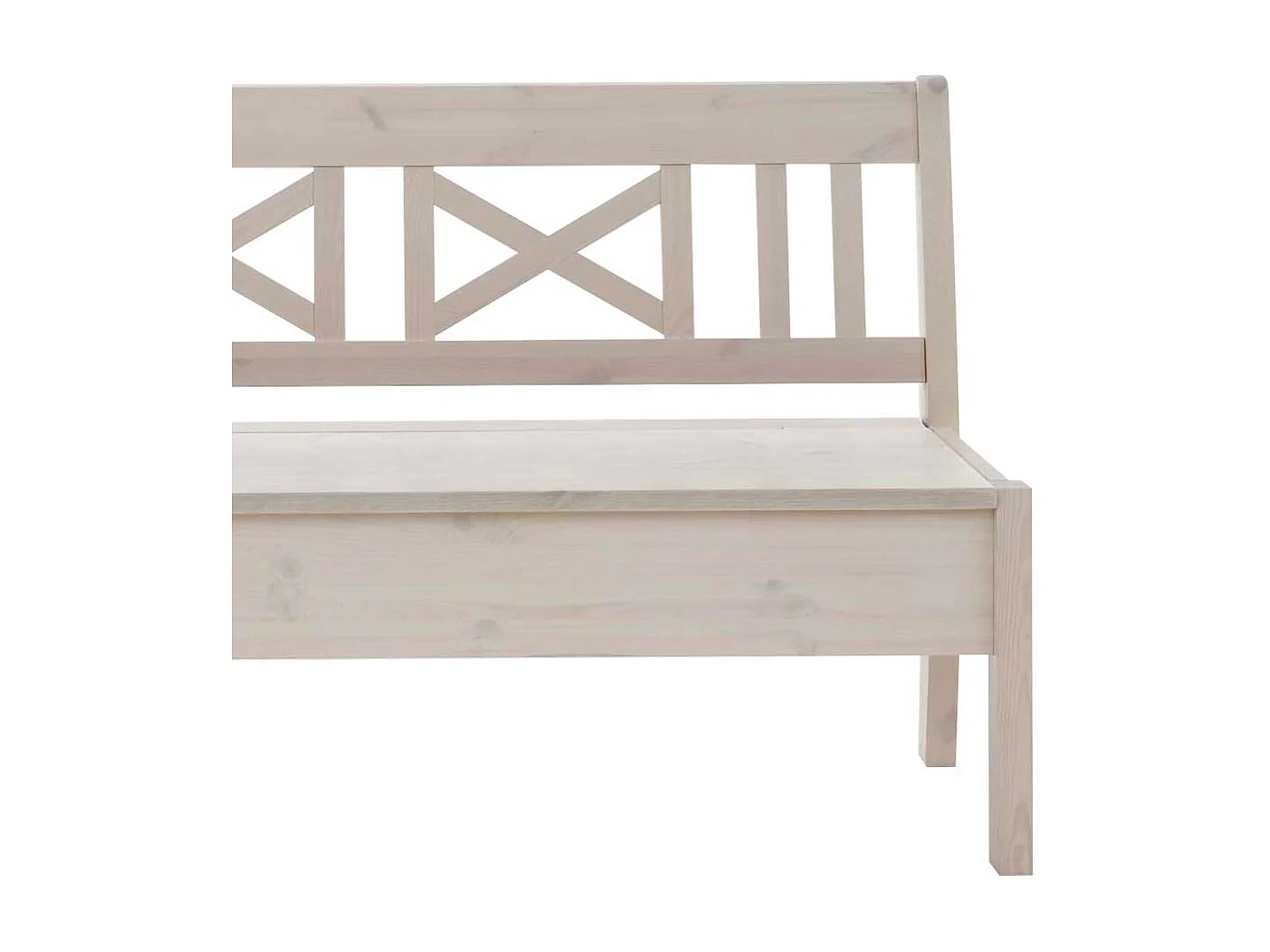 Holzbank mit Stauraum Weiß Kiefer massiv