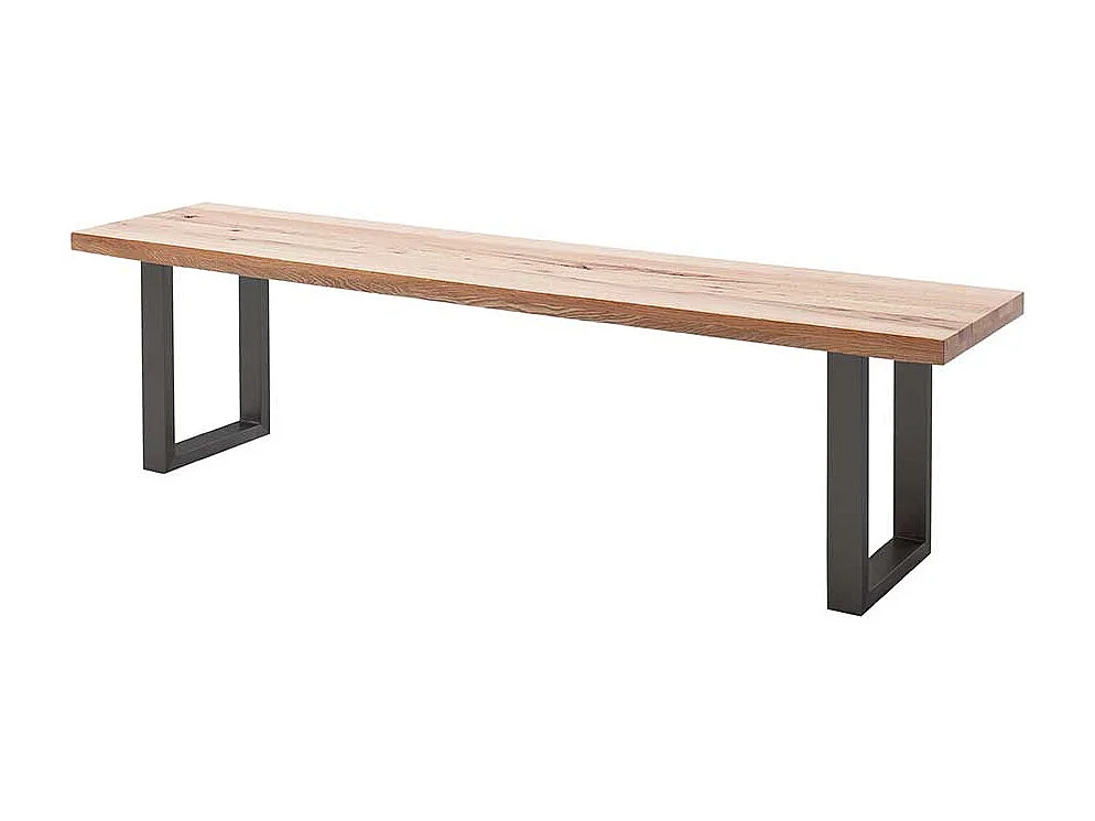 Küchenbank aus Zerreiche Massivholz Bügelgestell aus Metall