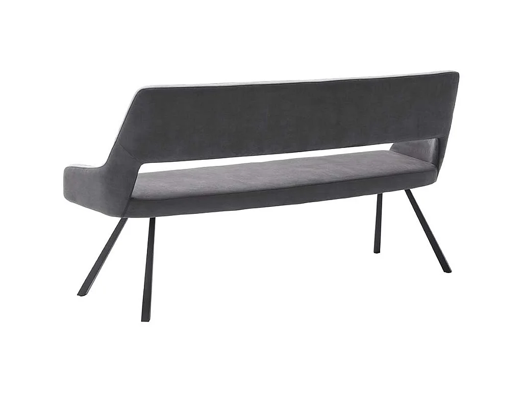 Polstersitzbank in Dunkelgrau und Anthrazit Vierfußgestell aus Metall