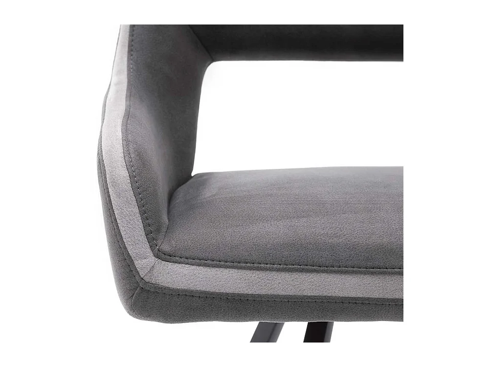 Polstersitzbank in Dunkelgrau und Anthrazit Vierfußgestell aus Metall