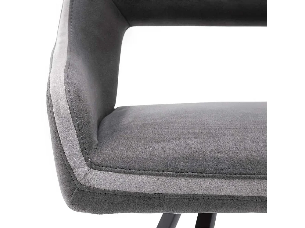 Polstersitzbank in Dunkelgrau und Anthrazit Vierfußgestell aus Metall