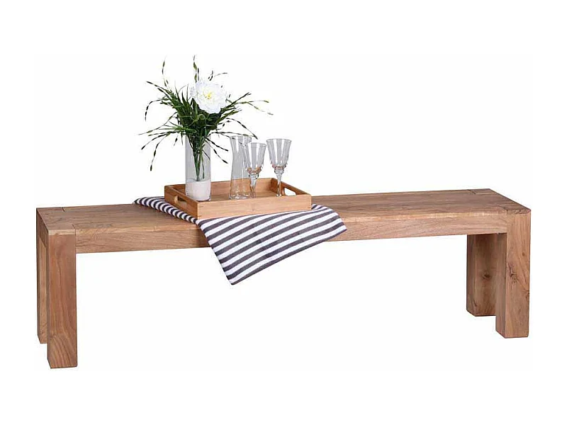 Sitzbank Esszimmer ohne Rückenlehne Akazie Massivholz