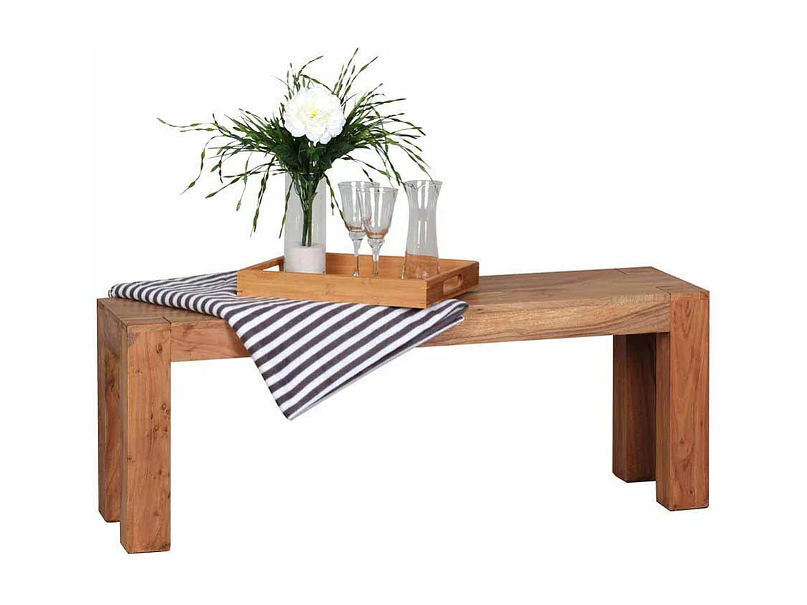 Sitzbank Esszimmer ohne Rückenlehne Akazie Massivholz