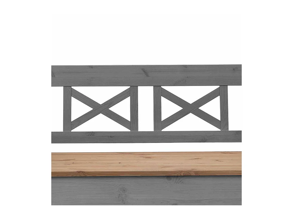 Landhausbank mit Stauraum Grau Kiefer massiv