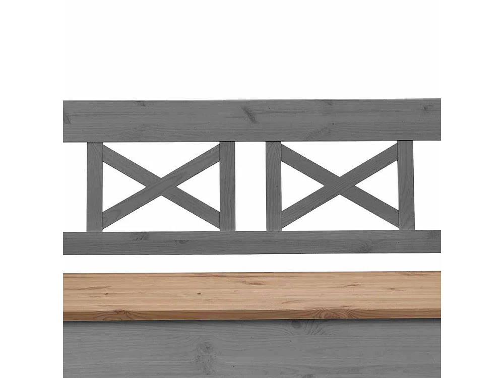 Landhausbank mit Stauraum Grau Kiefer massiv