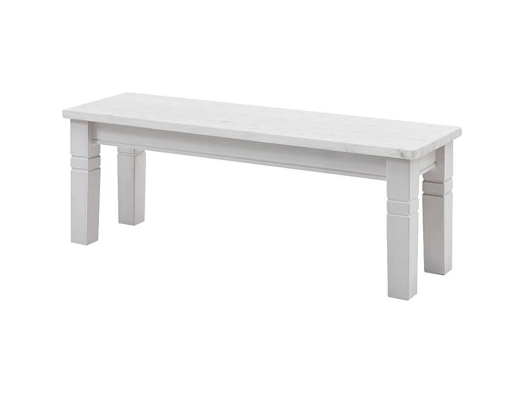 Holzbank in Weiß Kiefer Massivholz