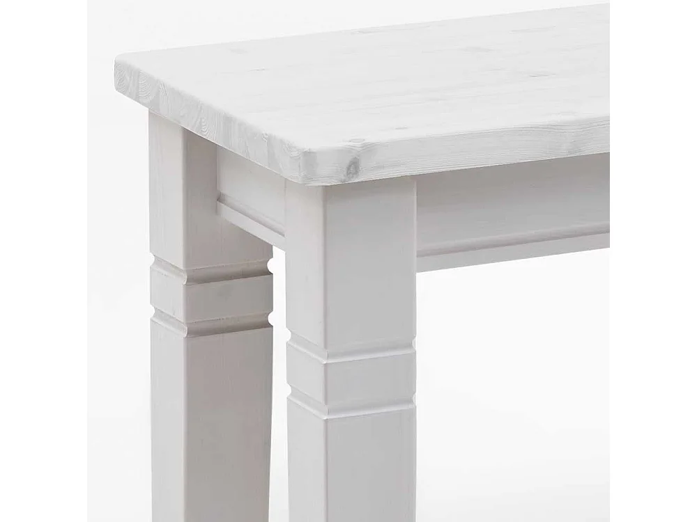 Holzbank in Weiß Kiefer Massivholz