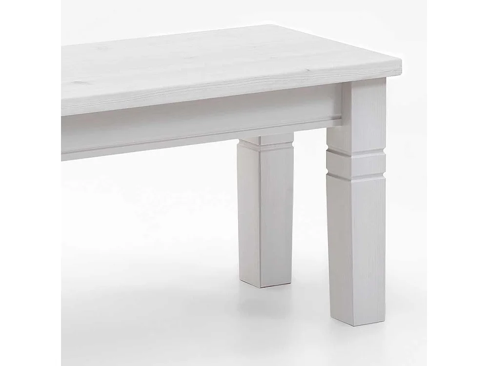 Holzbank in Weiß Kiefer Massivholz