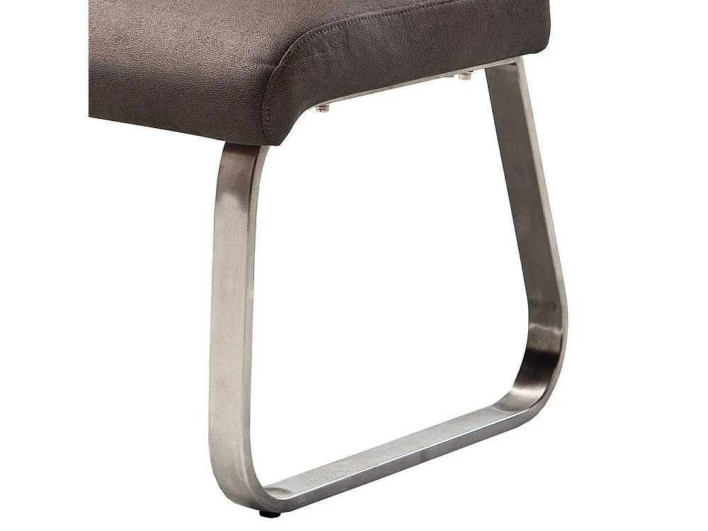 Esszimmer Polsterbank in Braun Microfaser Bügelgestell aus Edelstahl