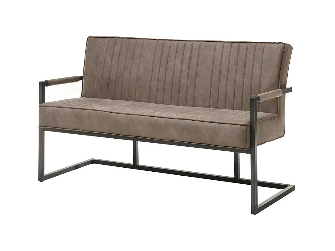 Polster Esszimmerbank in Taupe und Schwarz Bezugsstoff Microfaser