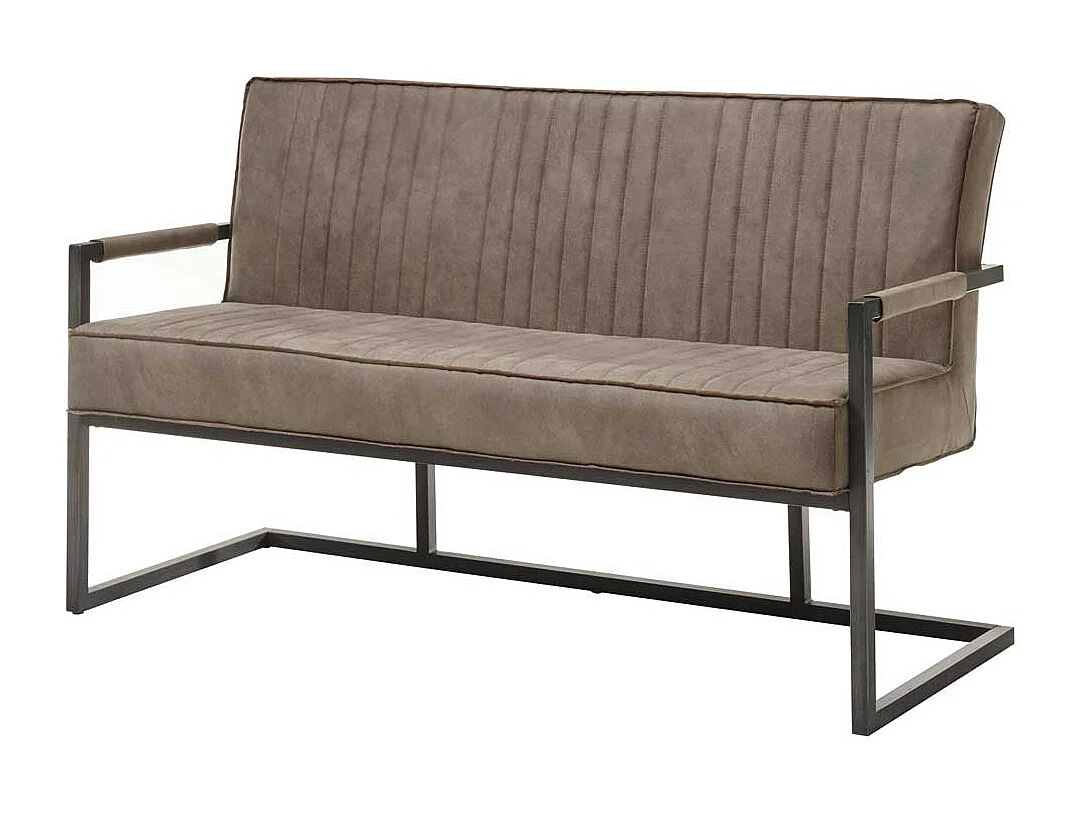 Polster Esszimmerbank in Taupe und Schwarz Bezugsstoff Microfaser