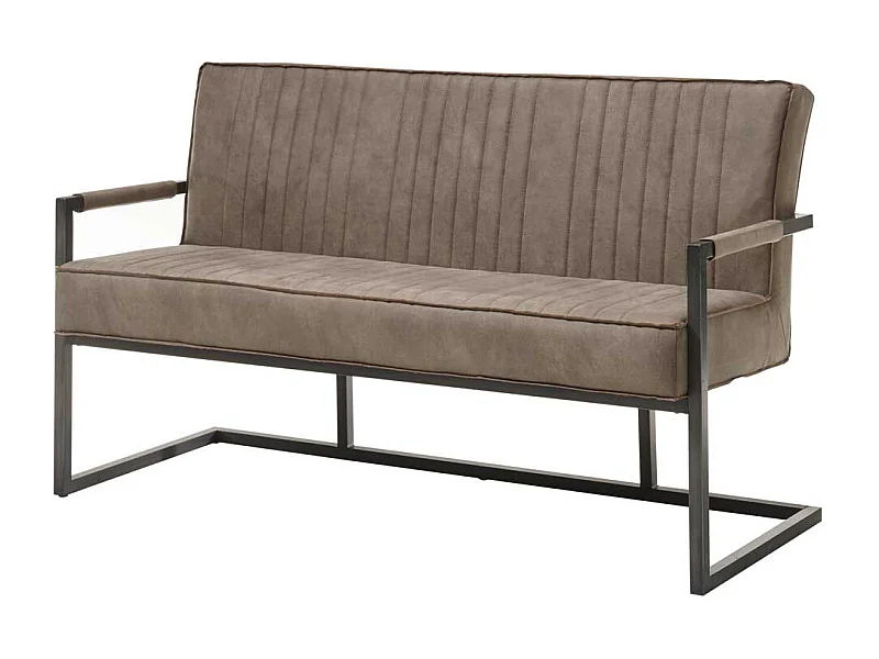 Polster Esszimmerbank in Taupe und Schwarz Bezugsstoff Microfaser