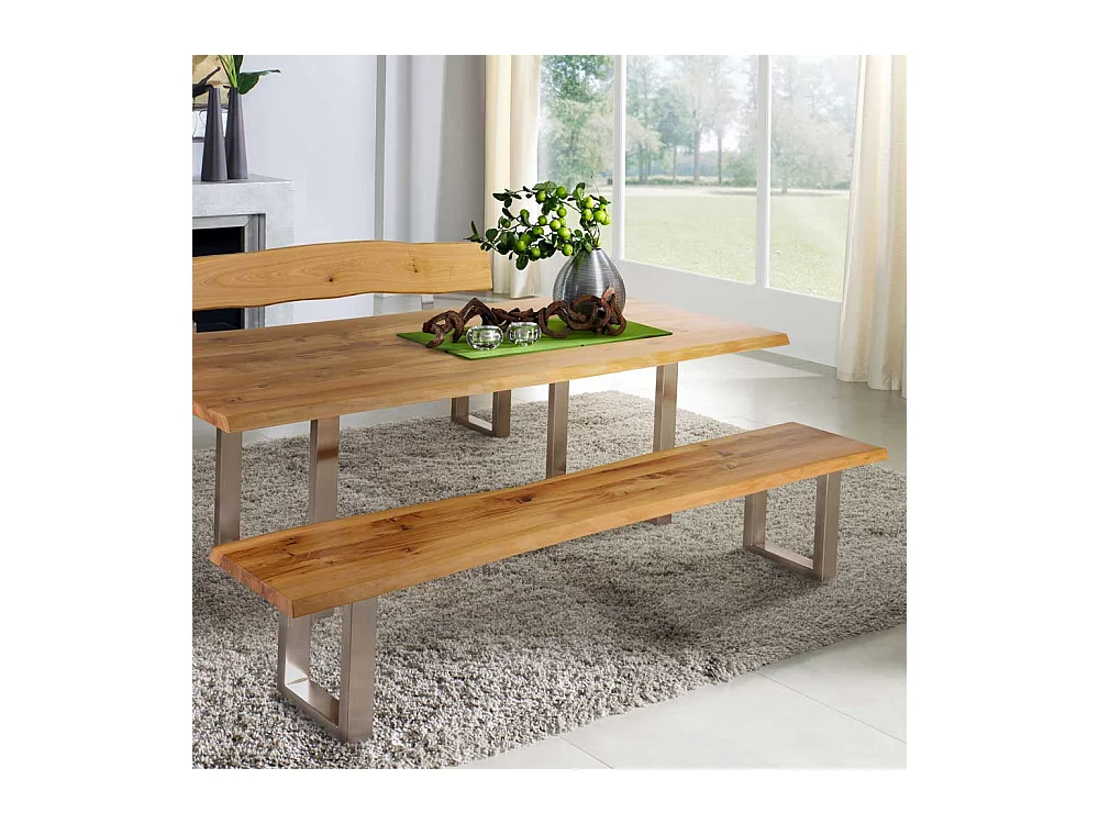 Esszimmerbank mit Baumkante Metallgestell