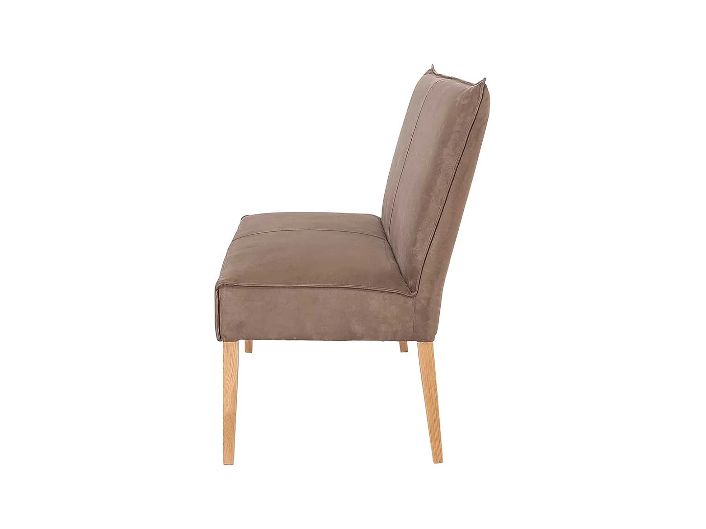 Kunstleder Esszimmerbank in Hellbraun 4-Fuß Gestell aus Massivholz