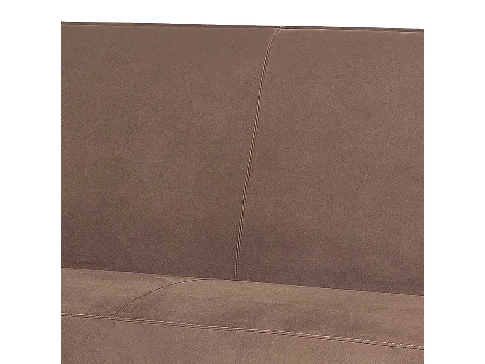 Kunstleder Esszimmerbank in Hellbraun 4-Fuß Gestell aus Massivholz