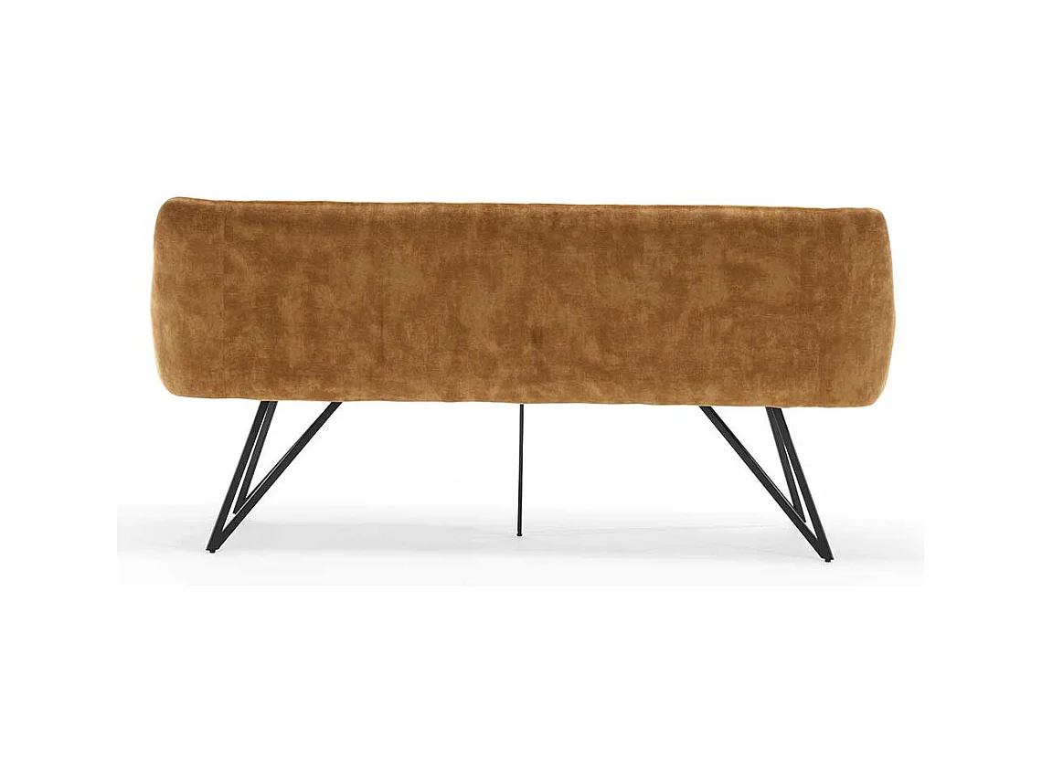 Essbank Ockergelb Velours in modernem Design 180 cm breit