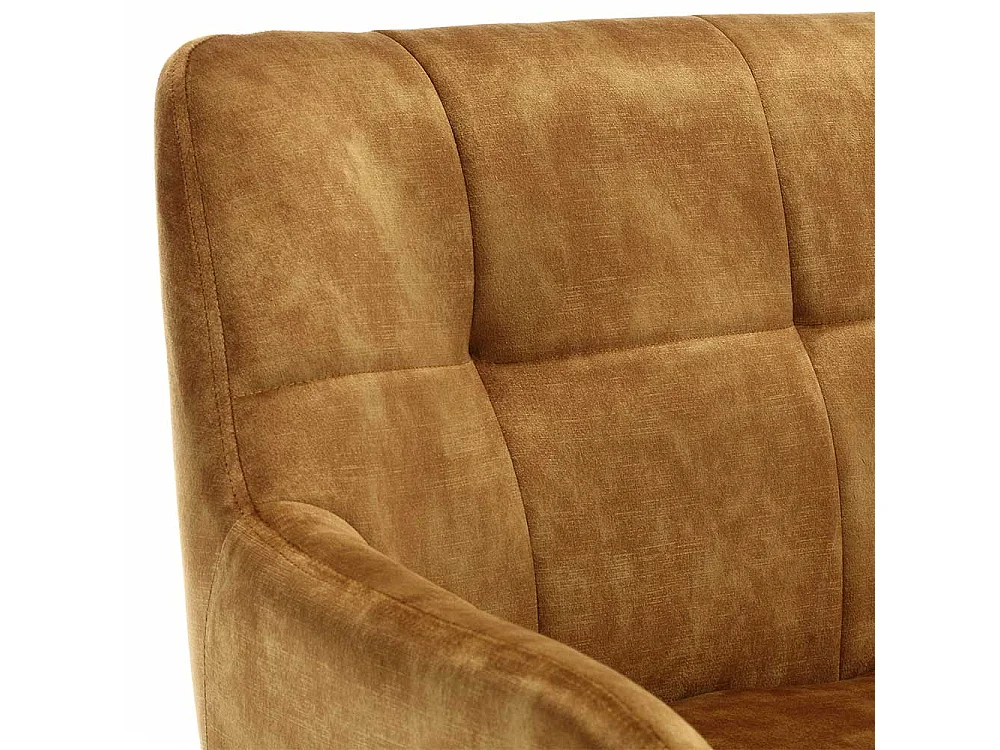 Essbank Ockergelb Velours in modernem Design 180 cm breit