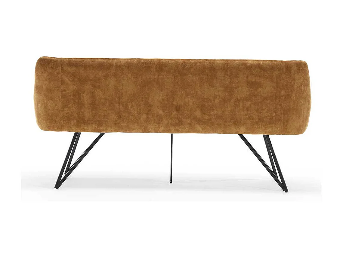 Essbank Ockergelb Velours in modernem Design 180 cm breit