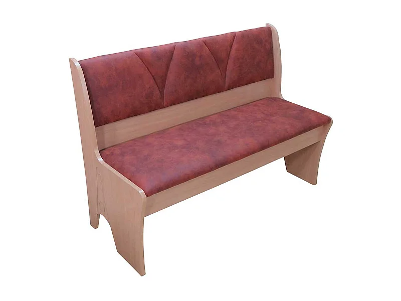 Truhenbank in Braun Microfaser Buche