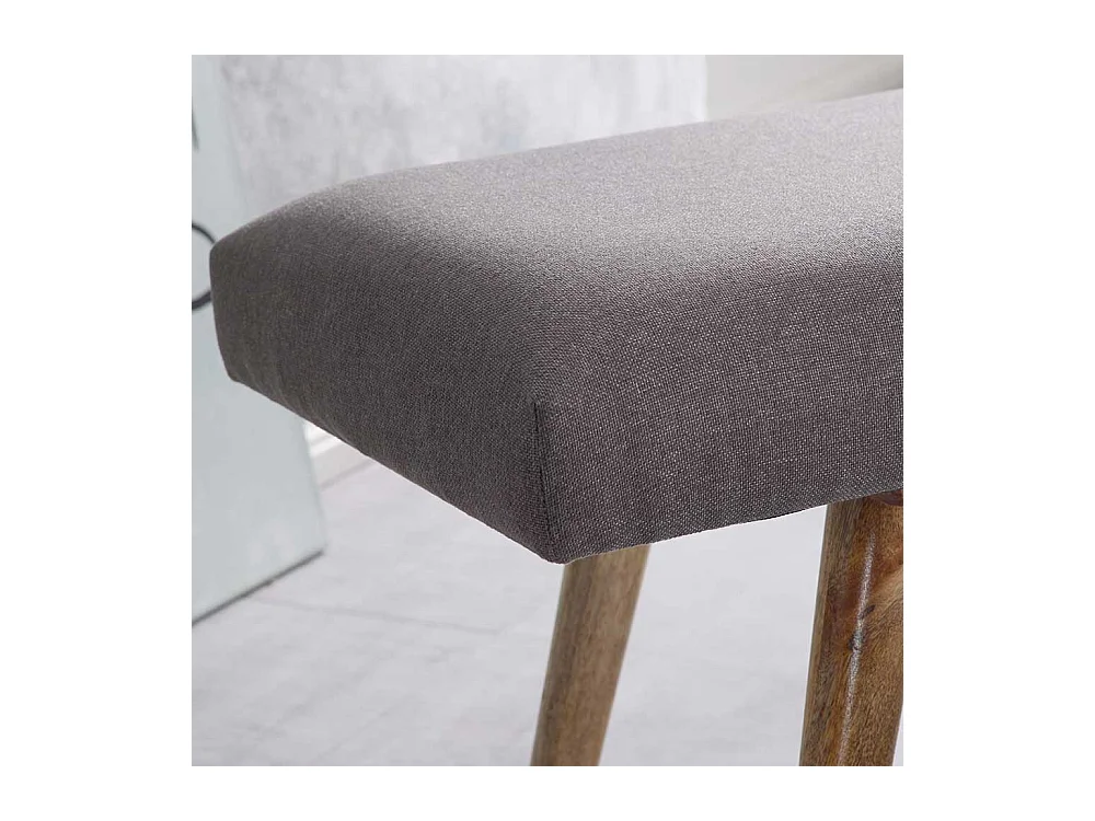 Ankleidebank im Retro Design Grau Webstoff