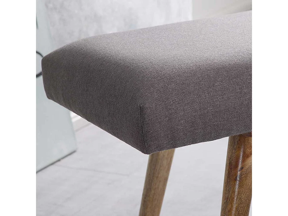 Ankleidebank im Retro Design Grau Webstoff