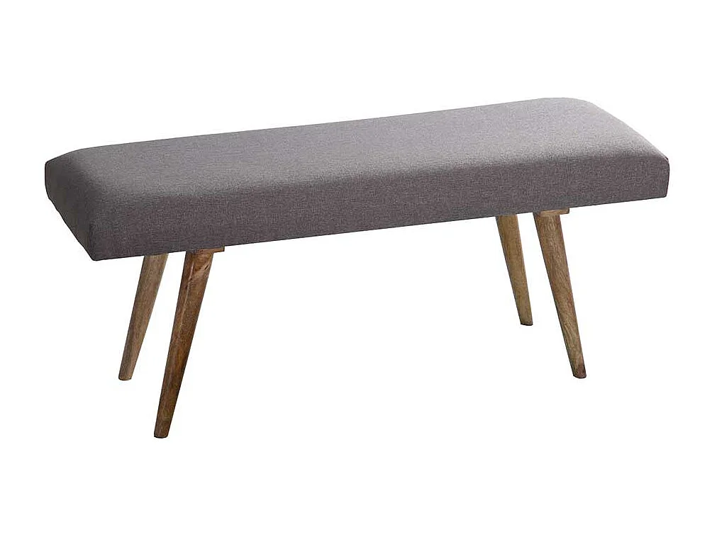 Ankleidebank im Retro Design Grau Webstoff