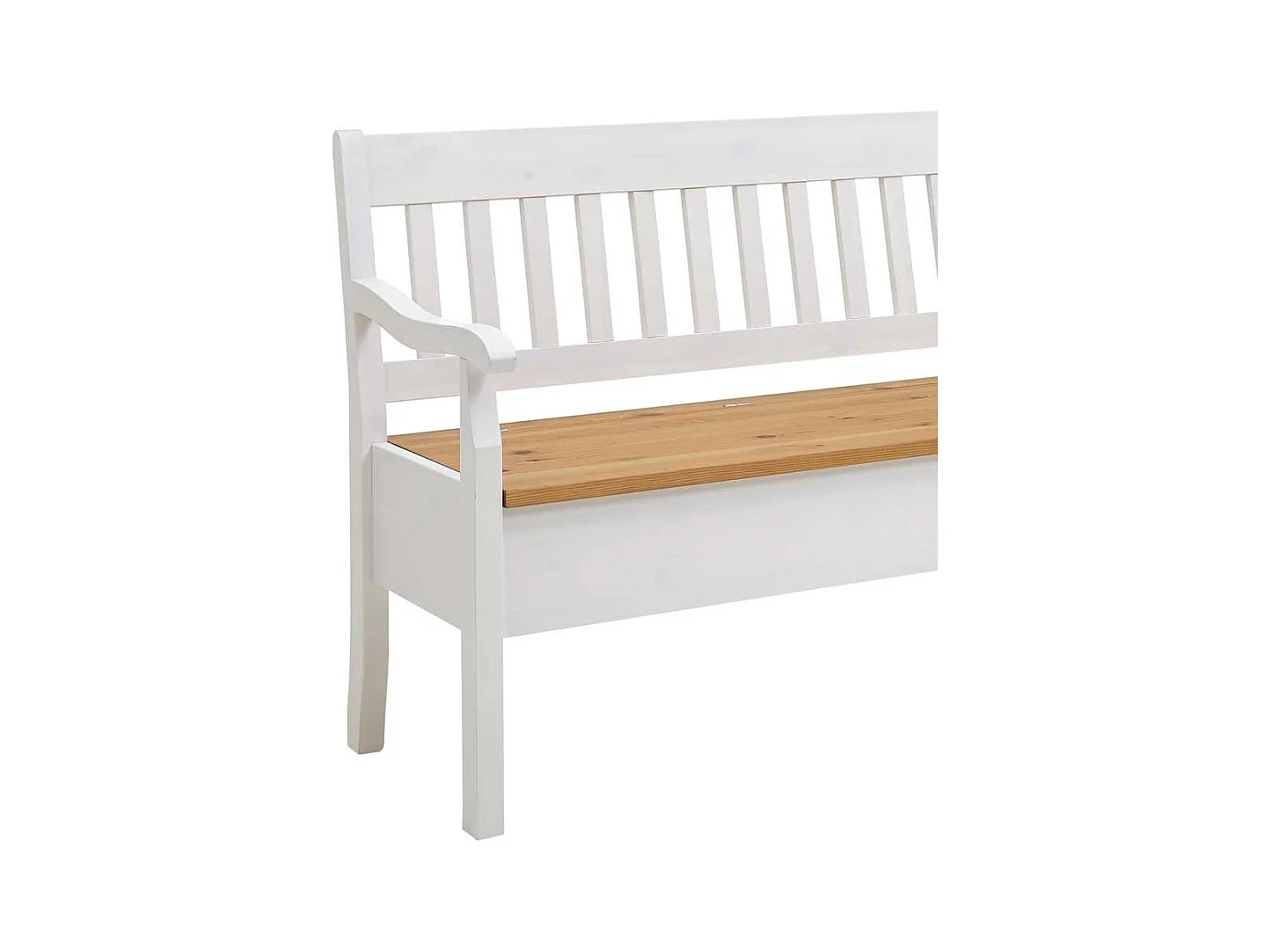 Landhaus Esszimmerbank in Weiß Stauraum