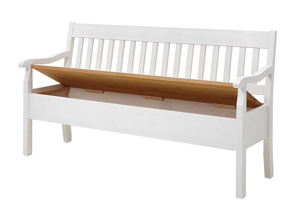 Landhaus Esszimmerbank in Weiß Stauraum