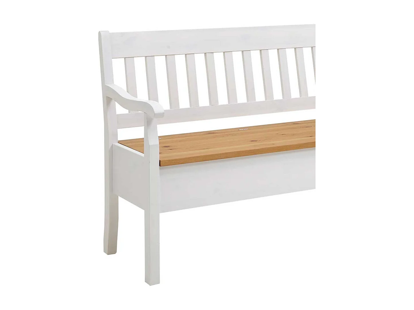 Landhaus Esszimmerbank in Weiß Stauraum