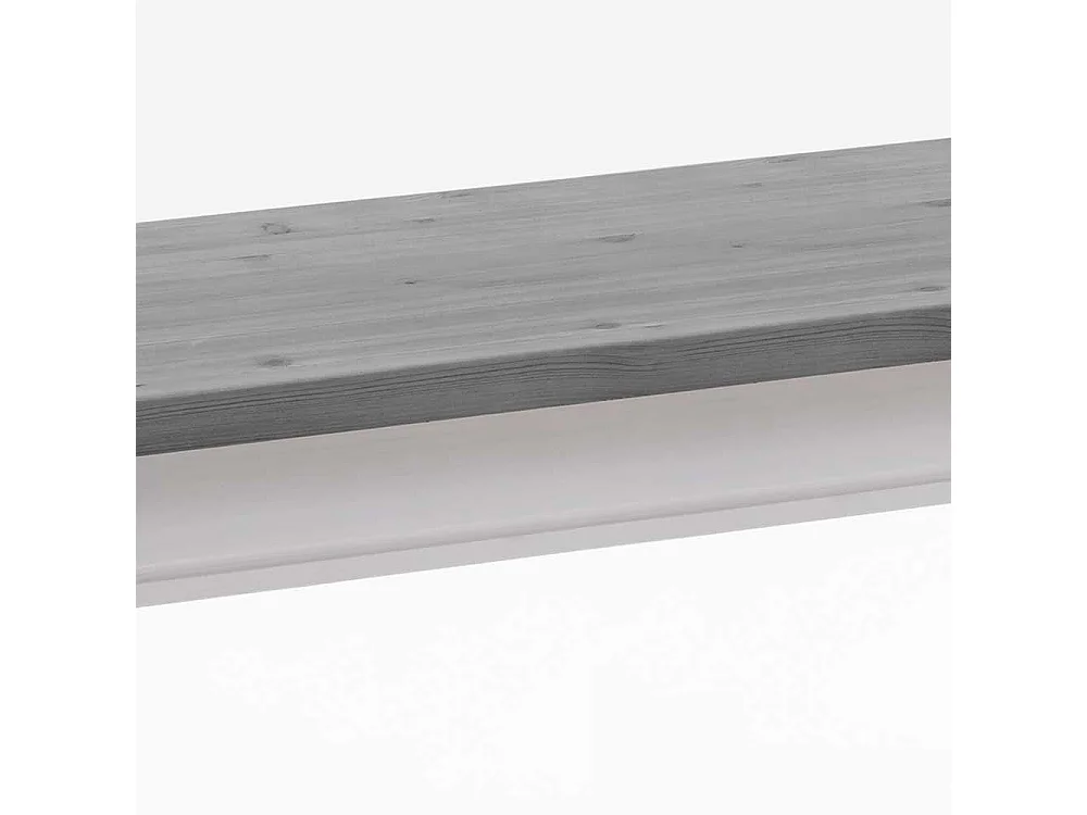 Holzbank zweifarbig in Kiefer Grau und Weiß Landhausstil