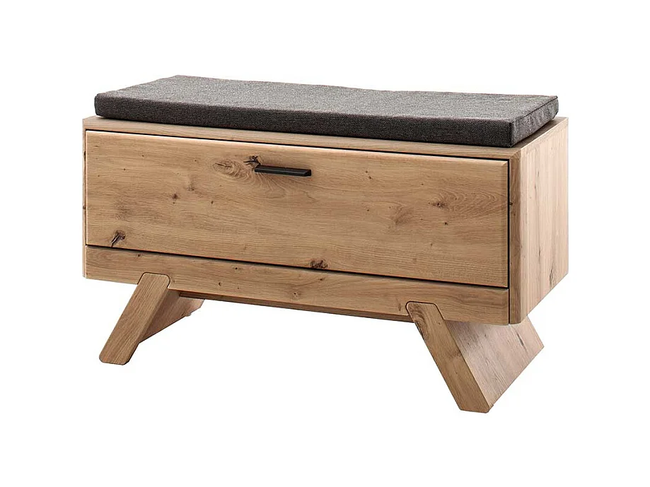 Garderobensitzbank in Eichefarben und Dunkelgrau Klappe