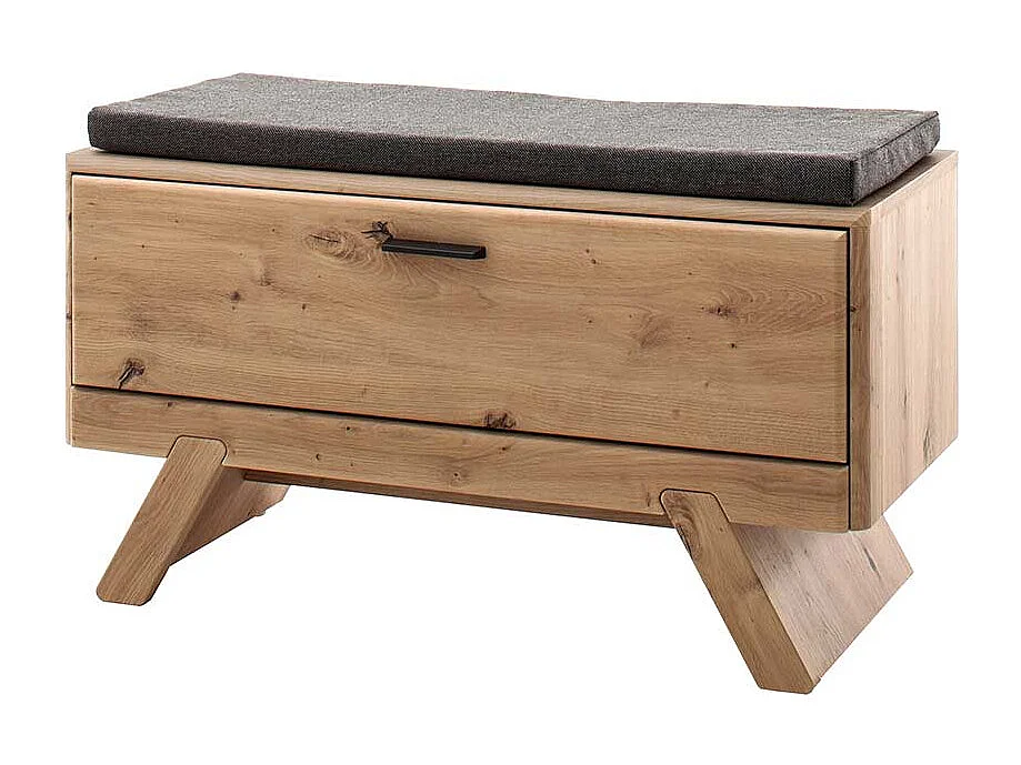 Garderobensitzbank in Eichefarben und Dunkelgrau Klappe