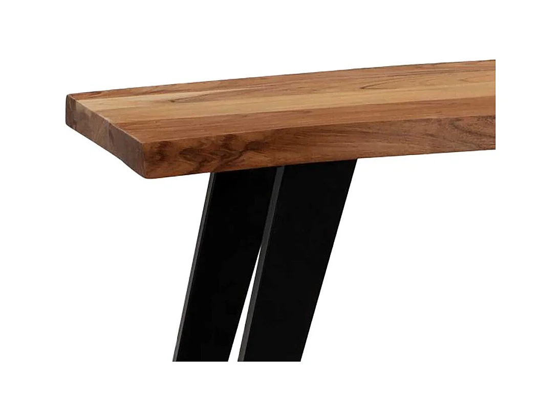 Sitzbank Holzbank aus Akazie Massivholz mit natürlicher Baumkante