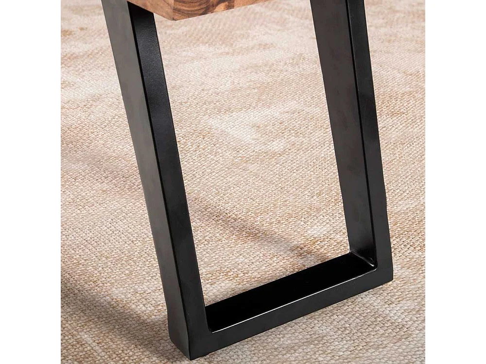 Sitzbank Holzbank aus Akazie Massivholz mit natürlicher Baumkante