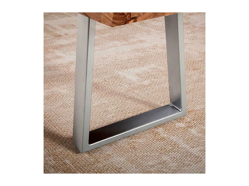 Esszimmerbank Sitzbank aus Metall und Akazie Massivholz