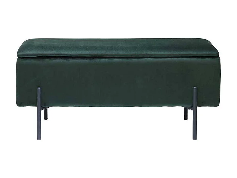 Samt Bettbank in Grün Truhe